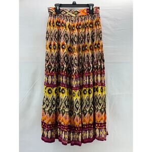 Women's boho colorful small full stretchy waist skirt